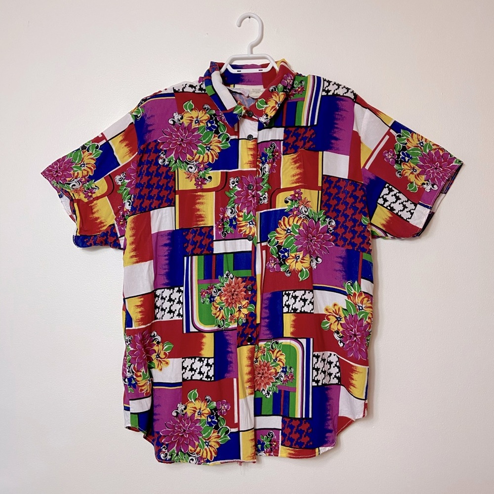 4/$20 Vintage Balaban Colourful Button Up Shirt